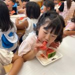 大きなスイカもたくさん食べました。食を通して夏を感じました。