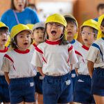 入場行進をしてから、元気よく園歌を歌いました。