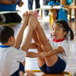 きりん組の組体操です。2人技がしっかり決まっています。