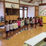 いつも歌っている季節の歌を歌いました。堂々と歌えていました。