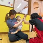 名前を呼ぶと手を挙げてお返事ができました。
