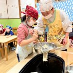 やけどに注意しながら、慎重に焼きました。